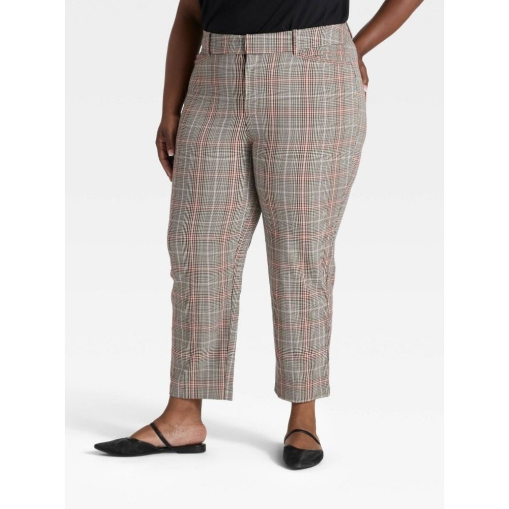 Women's High-Rise Straight Leg Trousers - Ava & Viv size 24